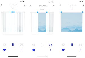 電動カーテンレール　スマホ　操作画面