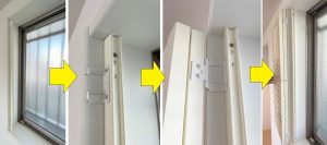 ノーマン　ウッドシャッター　ヒンジ式折戸　組立て