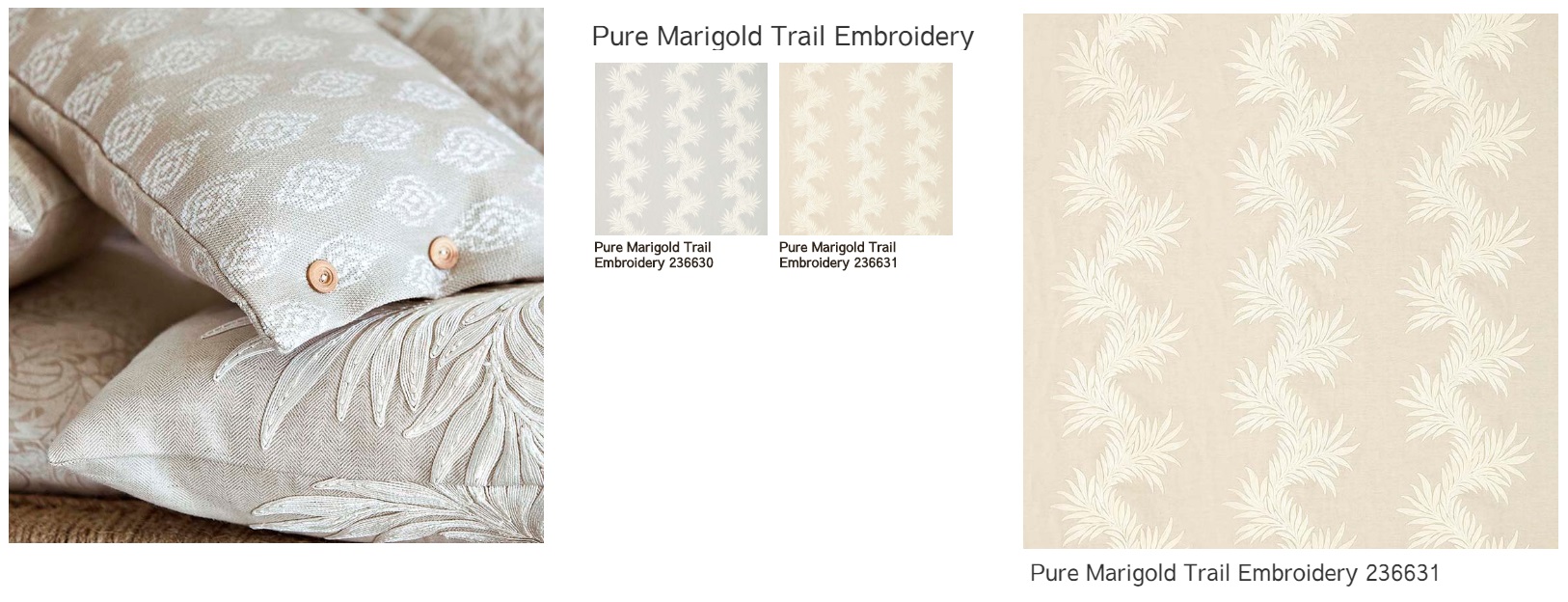 Pure Marigold Trail Embroidery　ピュアモリス　カーテン