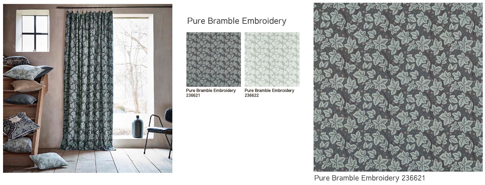 Pure Bramble Embroidery　ピュアモリス　カーテン