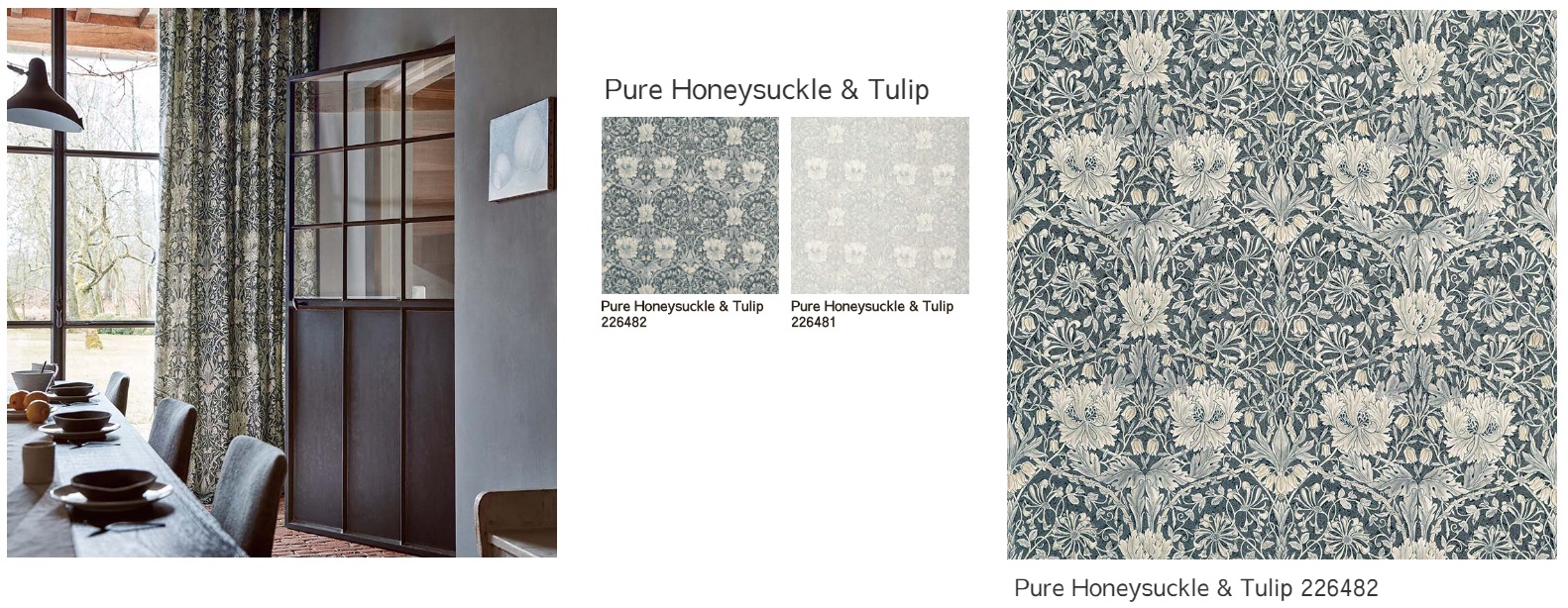 Pure Honeysuckle & Tulip　ピュアモリス　カーテン