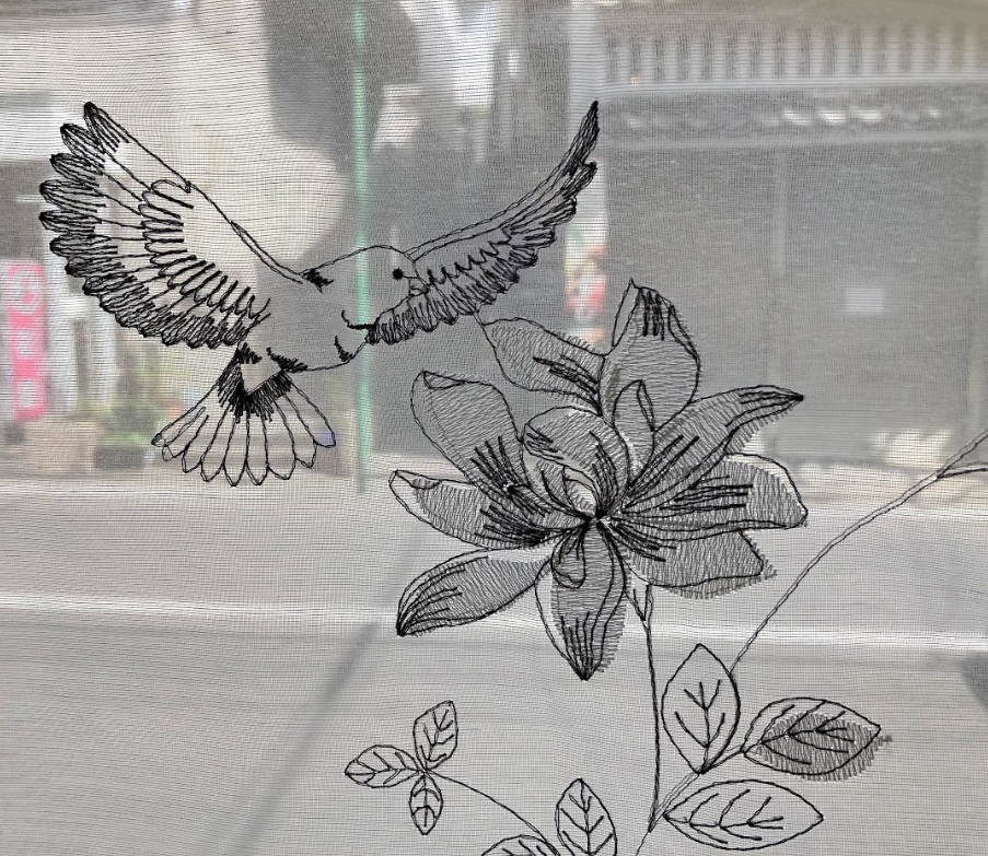 小鳥柄　刺繍レース