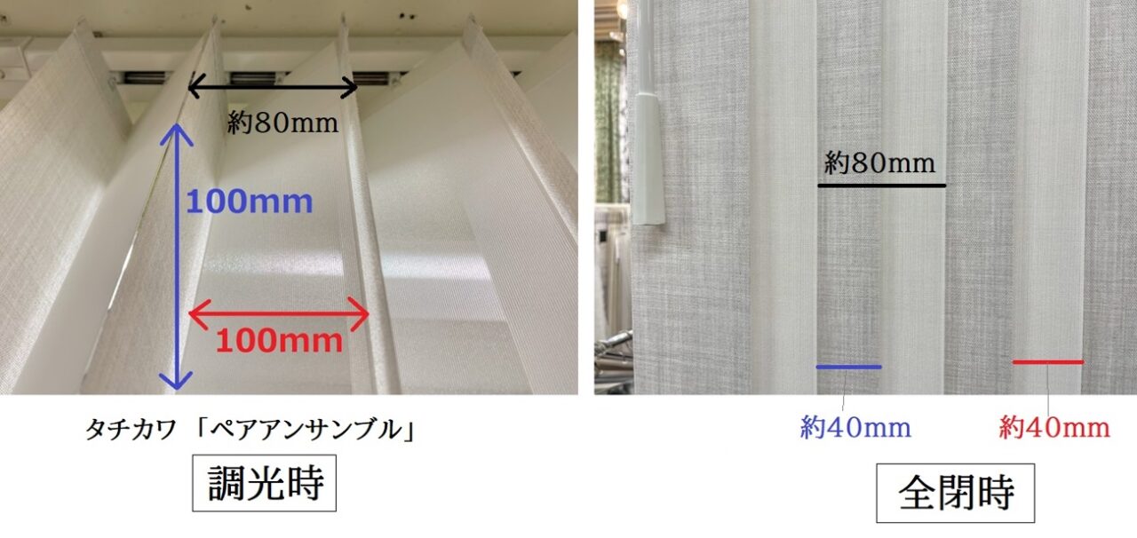 タチカワ　ラインドレープ　ペア アンサンブル　特徴　ルーバー重なり