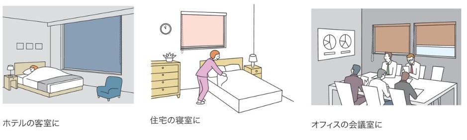 ロールスクリーン ガイドレール メリット 採用シーン