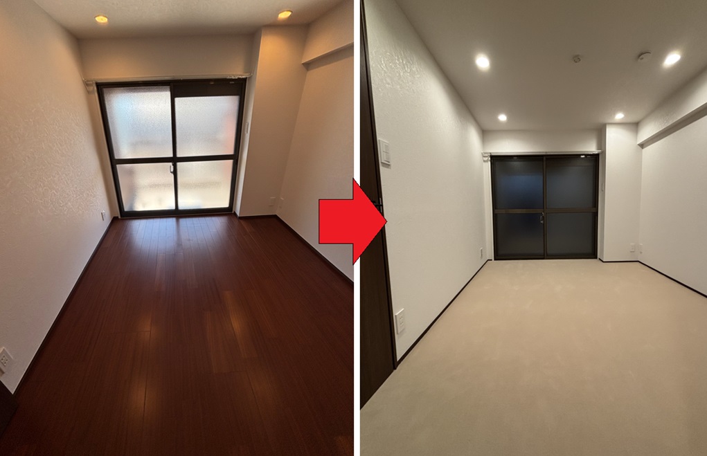 マンション 寝室 カーペット