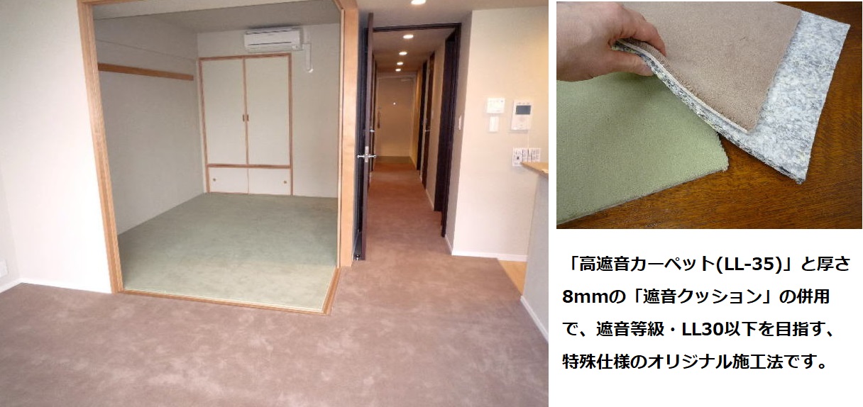 遮音等級 LL30 カーペット工事