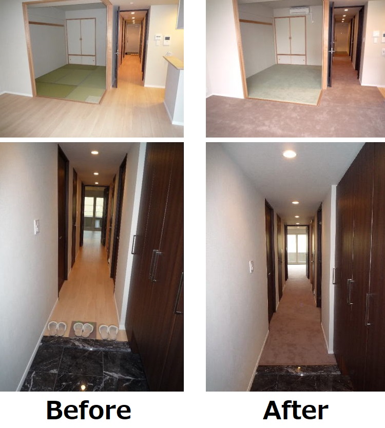 マンションの遮音対策 遮音等級 LL30 カーペット工事