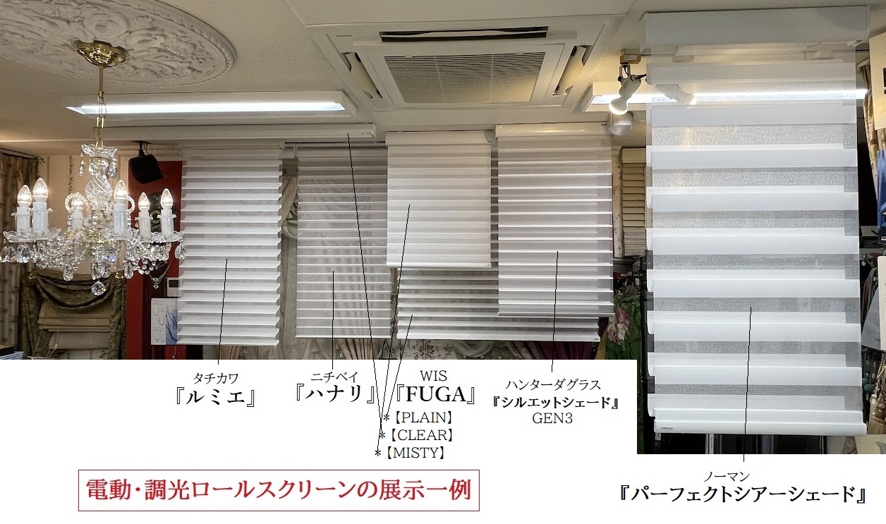 FUGA 電動 調光ロールスクリーン メーカー比較