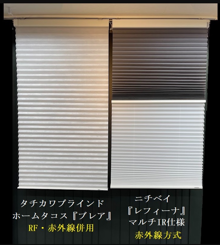 電動ハニカムスクリーン タチカワ ニチベイ 比較 違い