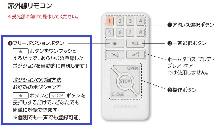 ホームタコス ブレア 赤外線リモコン