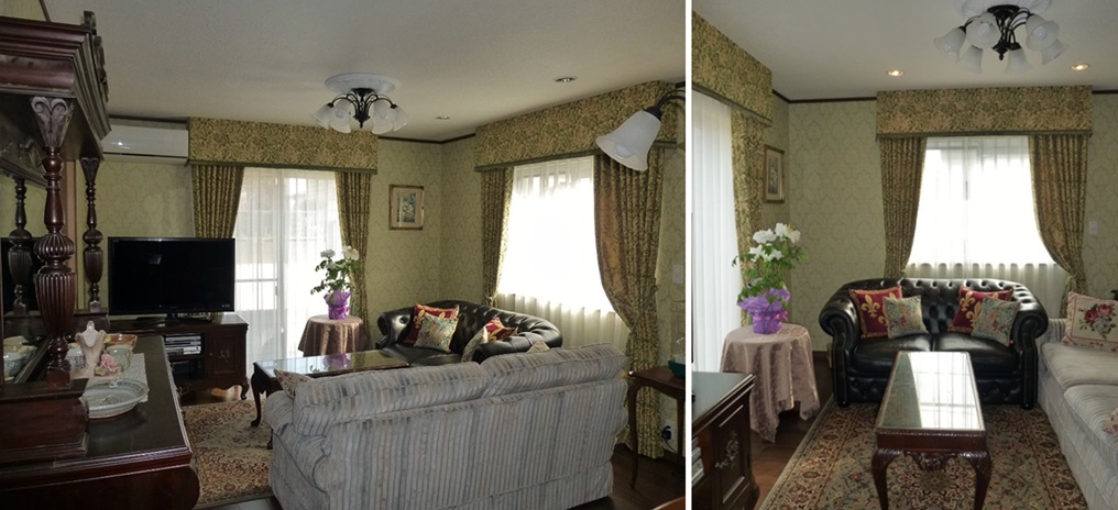 川島織物セルコン ハニーサックル MM3147(P) カーテン 事例