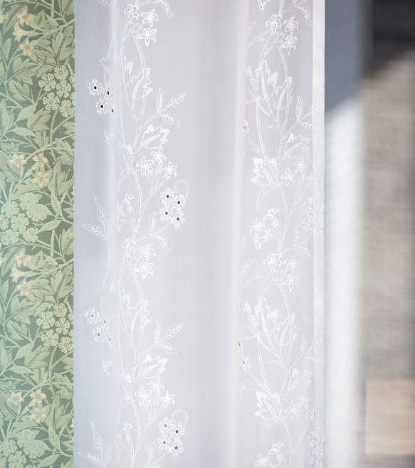 川島織物セルコン モリスデザインスタジオ ジャスミン JASMINE シアー レース イメージ