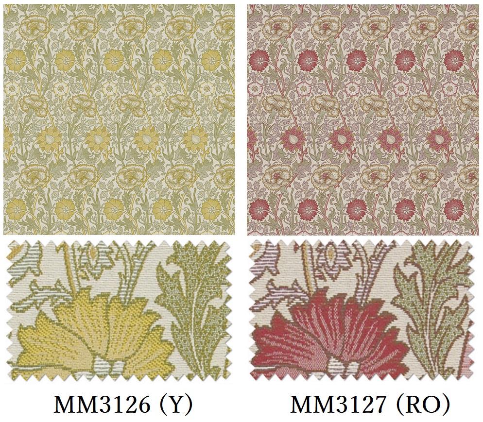 画像:MM3126(Y)、MM3127(RO) 生地アップ