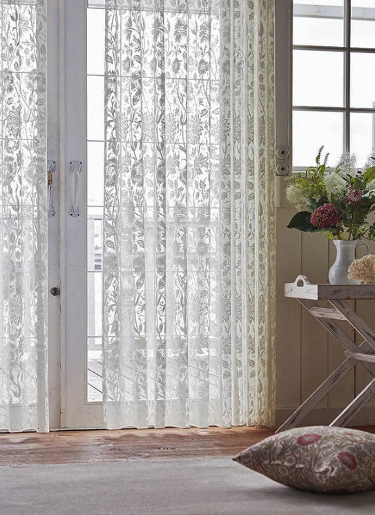 川島織物セルコン モリスデザインスタジオ ピンク&ローズ PINK&ROSE シアー レース イメージ