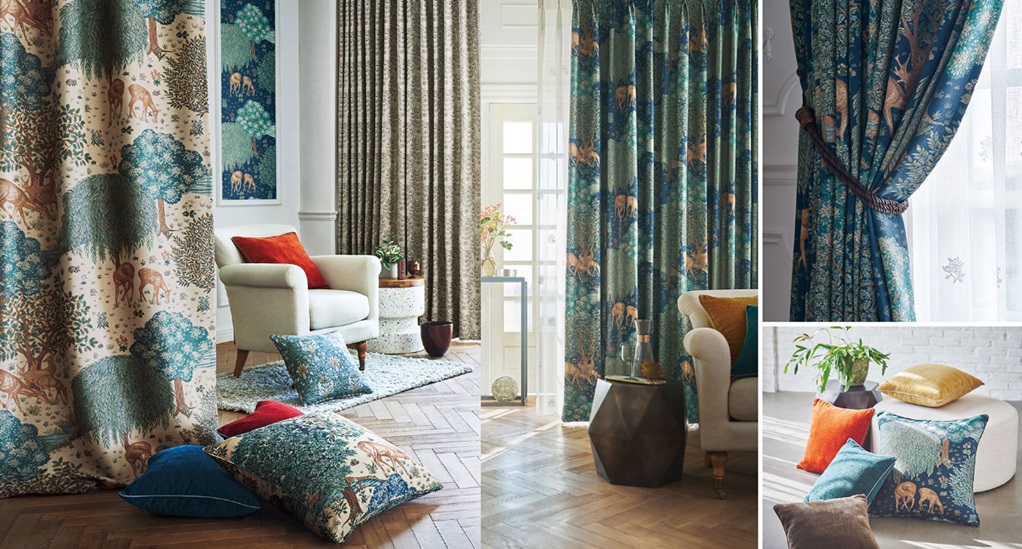 モリスデザインスタジオ ザ・ブルック THE BROOK MM3121
,MM3122 カーテン イメージ|川島織物セルコン