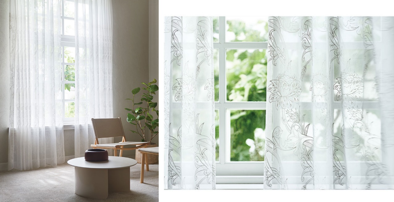 川島織物セルコン モリスデザインスタジオ トレント・TRENT シアー レース イメージ