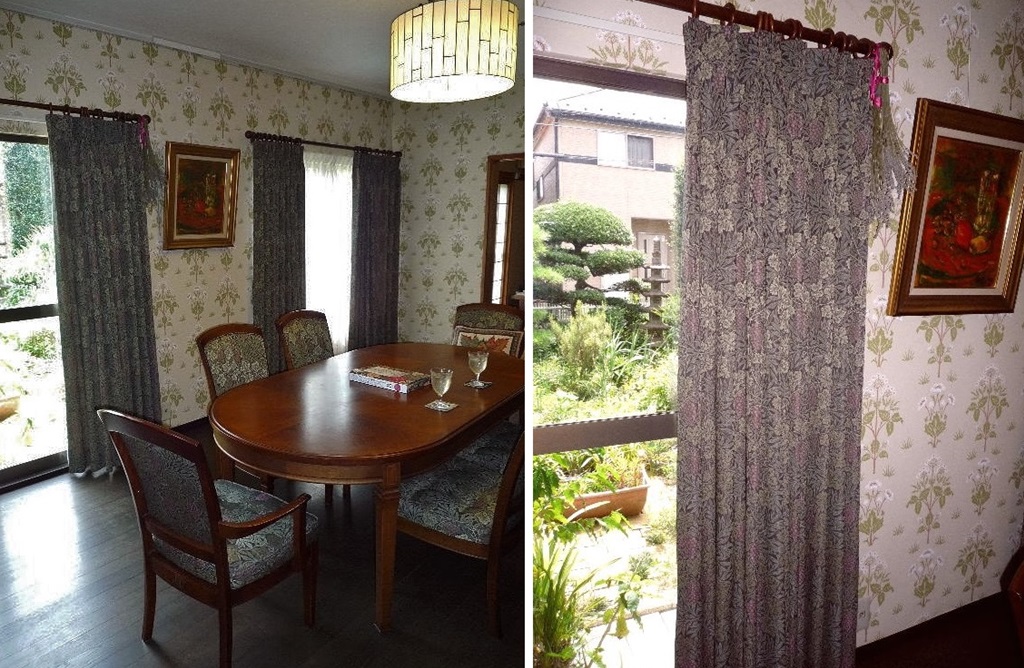 川島織物セルコン バイン VINE MM3149 カーテン 掛け替え事例