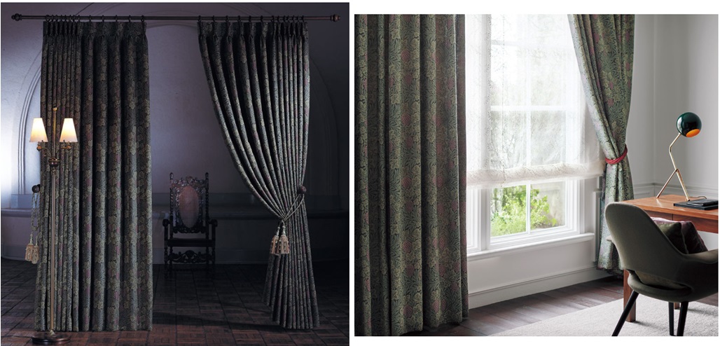 川島織物セルコン モリスデザインスタジオ バイン VINE カーテンイメージ