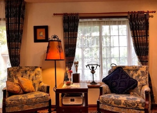 クリサンティマム カーテン 川島織物セルコン モリスデザインスタジオ 戸建て 掛け替え 事例