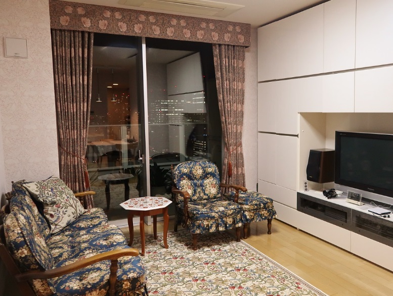 ピンパーネル カーテン 川島織物セルコン モリスデザインスタジオ マンションリフォーム時 事例